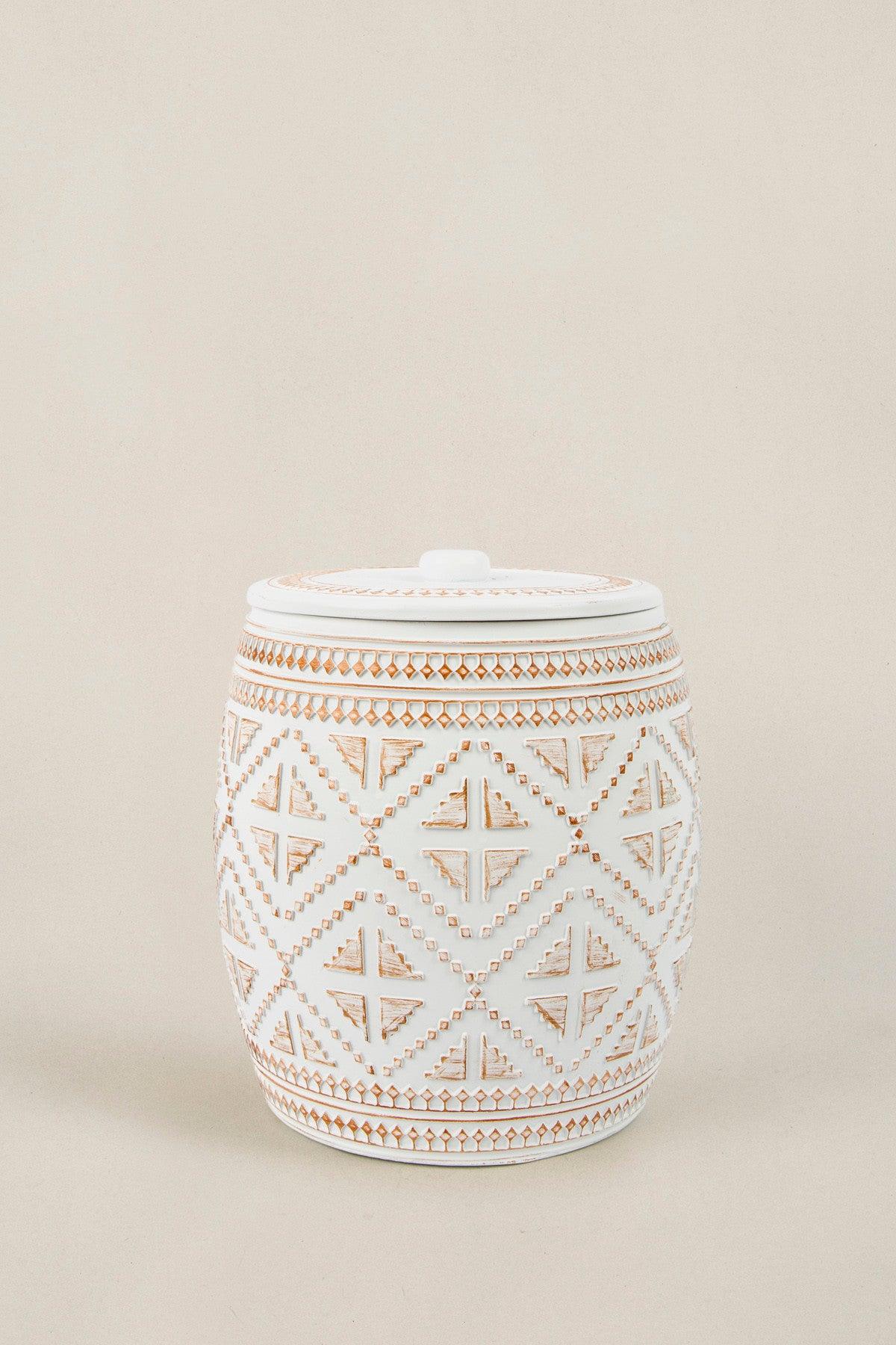 Set de Baie Lux Ella, Alb, Dozator de sapun, Perie, Suport de periuta de dinti, Sapuniera, Coș de Gunoi