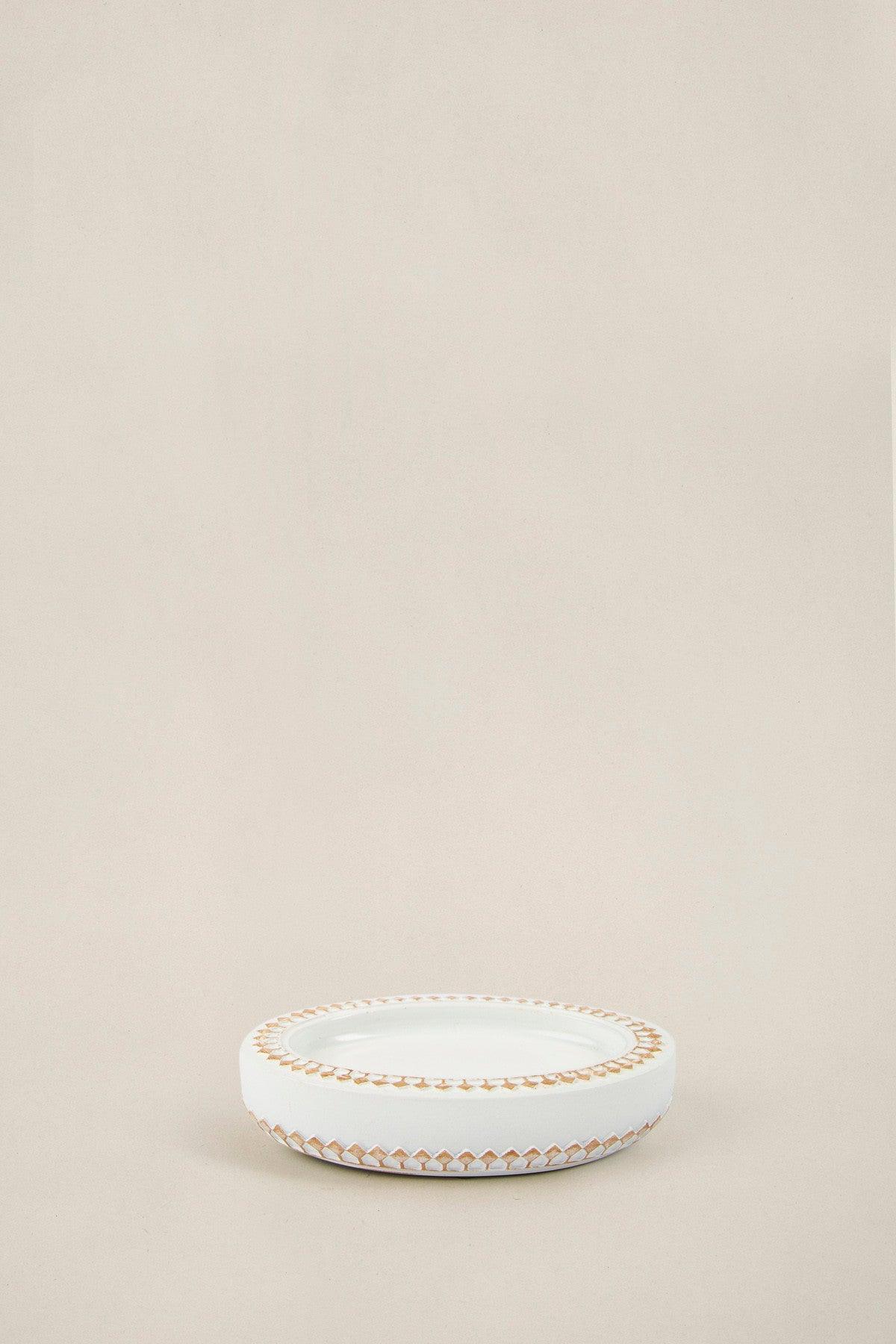 Set de Baie Lux Ella, Alb, Dozator de sapun, Perie, Suport de periuta de dinti, Sapuniera, Coș de Gunoi