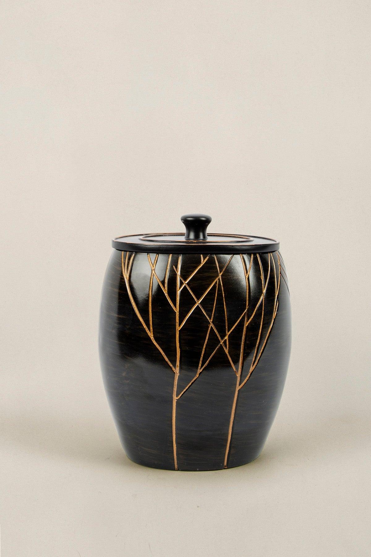 Set de Baie Lux Lioni, Maro, Dozator de sapun, Perie, Suport de periuta de dinti, Sapuniera, Coș de Gunoi