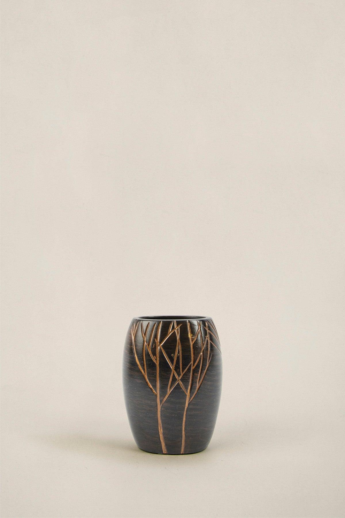 Set de Baie Lux Lioni, Maro, Dozator de sapun, Perie, Suport de periuta de dinti, Sapuniera, Coș de Gunoi