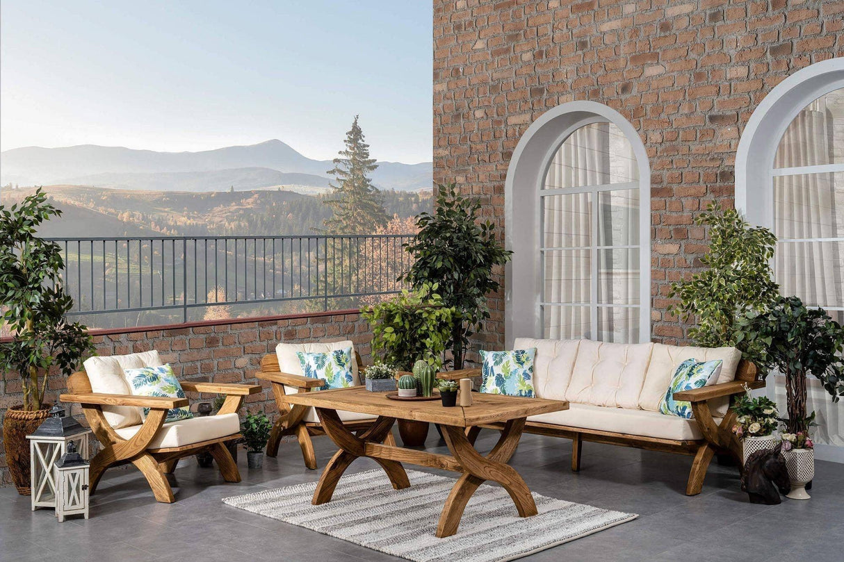 Set De Lounge De Grădină Albatros 2, Crem, 198X85X72 Cm