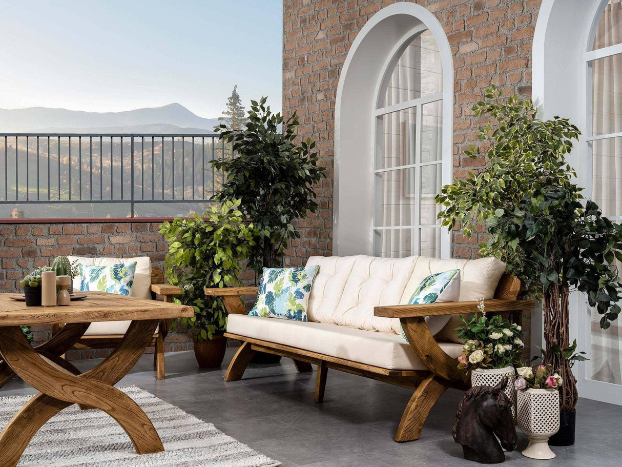 Set De Lounge De Grădină Albatros 2, Crem, 198X85X72 Cm