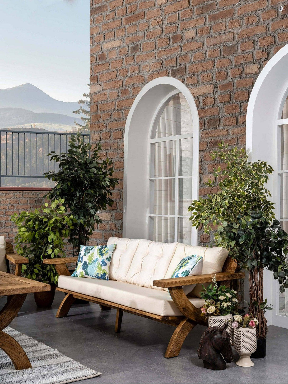 Set De Lounge De Grădină Albatros 2, Crem, 198X85X72 Cm