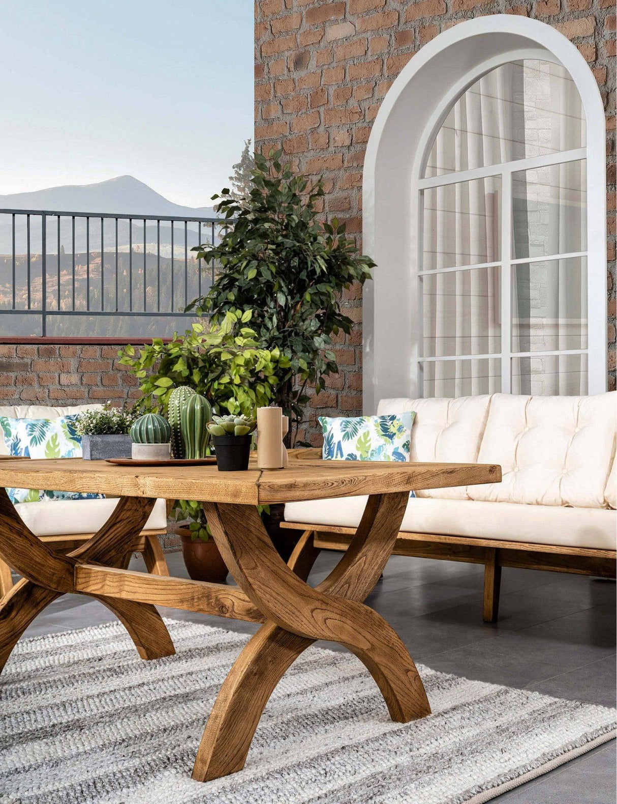 Set De Lounge De Grădină Albatros 2, Crem, 198X85X72 Cm