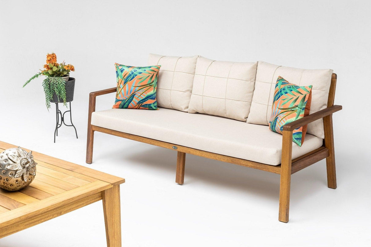 Set De Lounge De Grădină Artemis Wood, Maro, 195X75X80 Cm