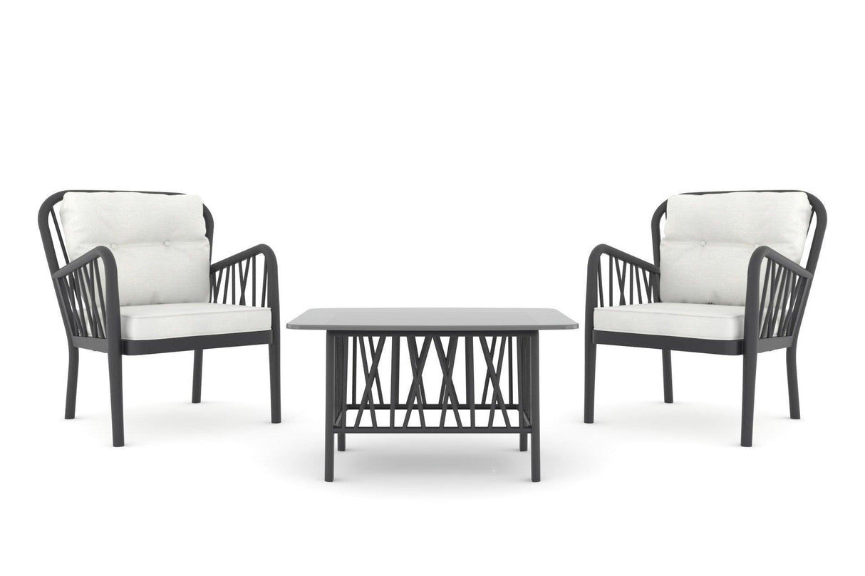 Set De Lounge De Grădină Fener, Gri, 66X77X85 Cm