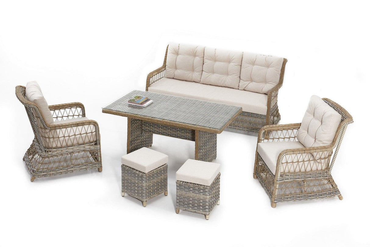 Set de lounge de grădină Ibiza - Cream, Crem, 187x80x80 cm