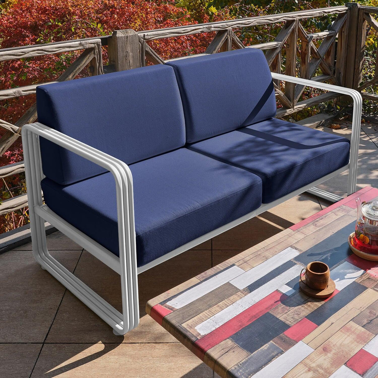 Alb Albastru închis