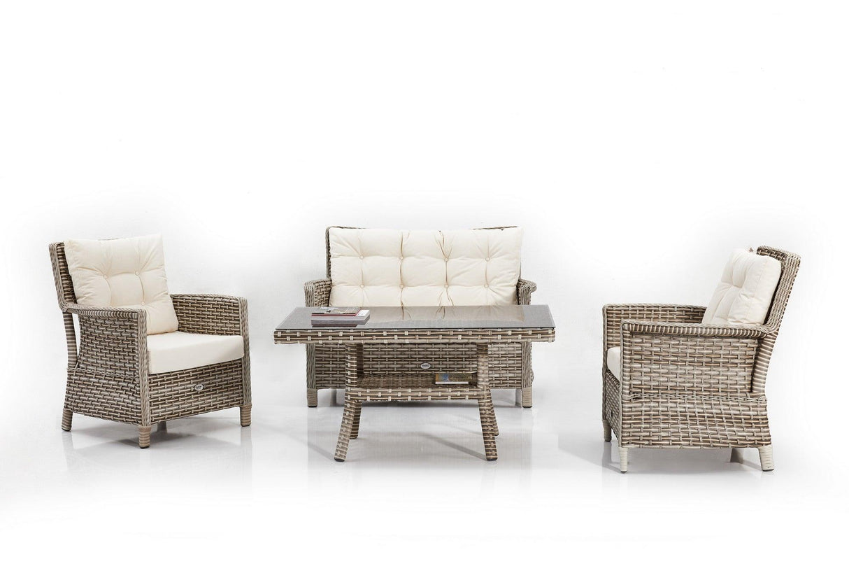 Set de lounge de grădină Manila 316 - Cream, Crem, 120x65x65 cm
