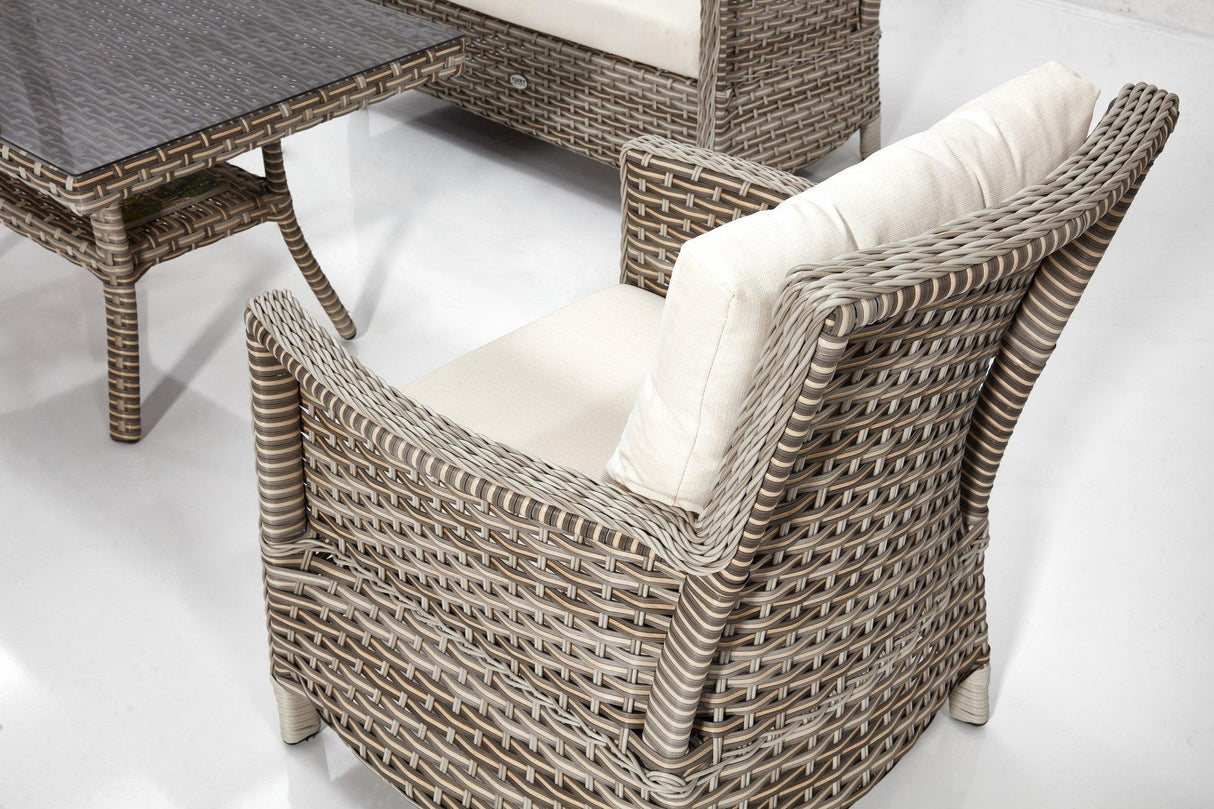 Set de lounge de grădină Manila 316 - Cream, Crem, 120x65x65 cm