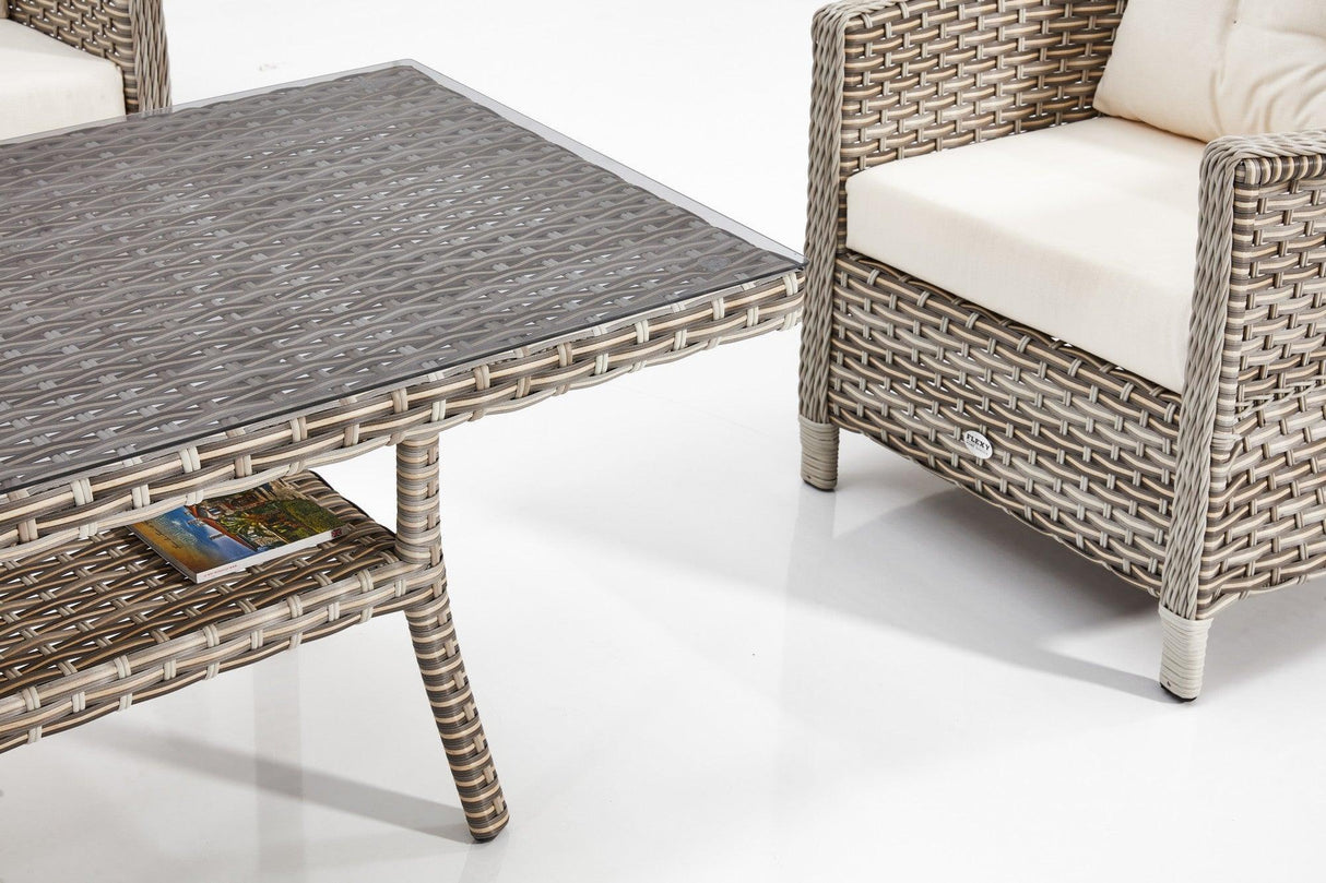 Set de lounge de grădină Manila 316 - Cream, Crem, 120x65x65 cm