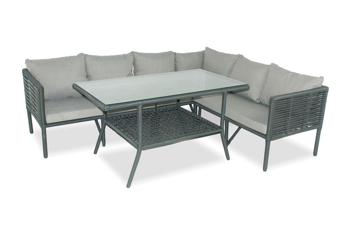 Set De Lounge De Grădină Newyork Corner, Gri, 224X65X180 Cm