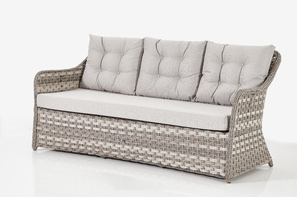 Set de lounge de grădină Vivaldi, 6 bucati, Crem, Rattan, 187 x 80x 80 cm