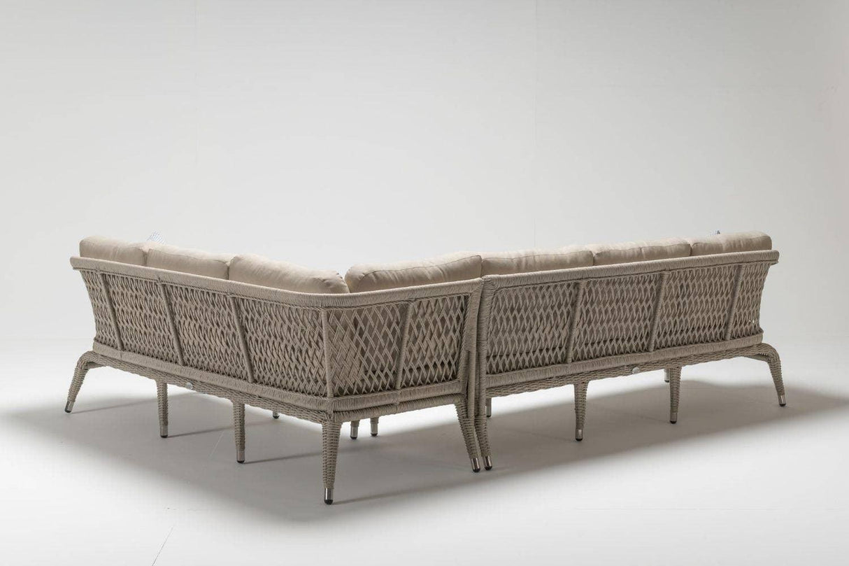 Set De Lounge De Grădină Zambak, Crem, 250X67X82 Cm