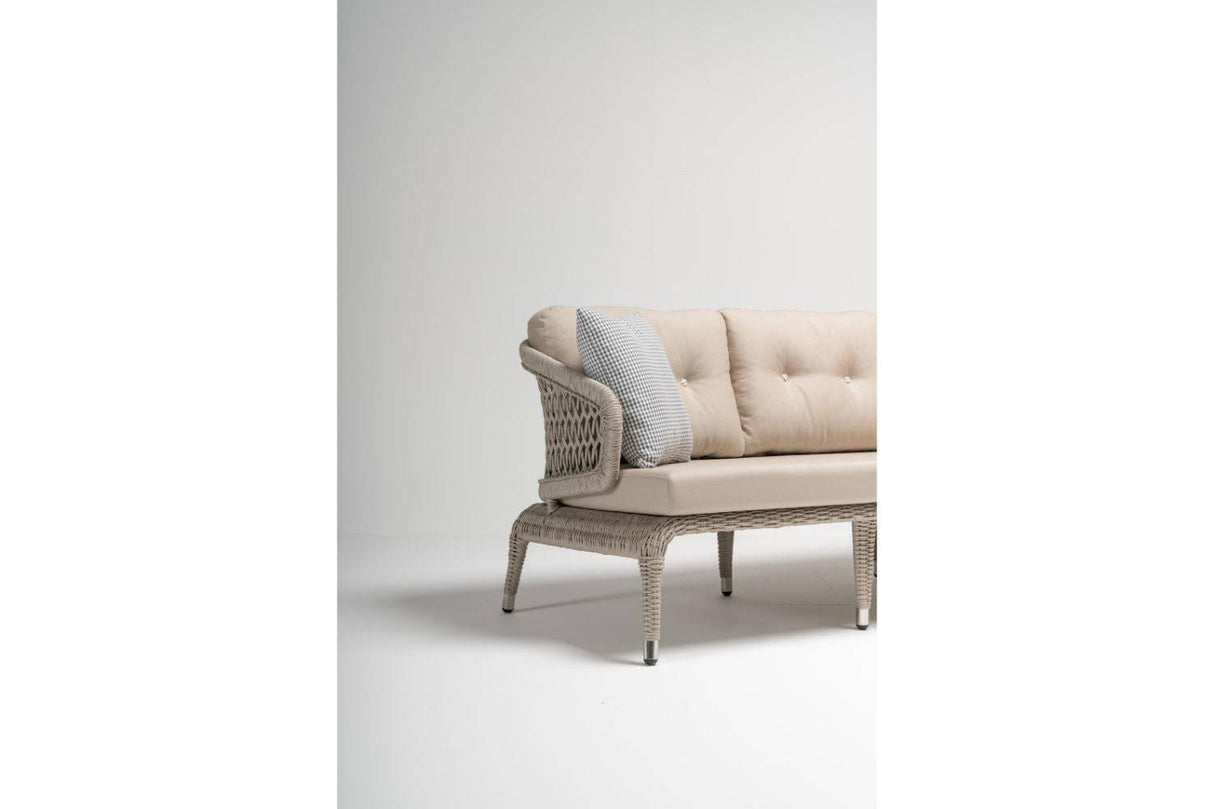 Set De Lounge De Grădină Zambak, Crem, 250X67X82 Cm