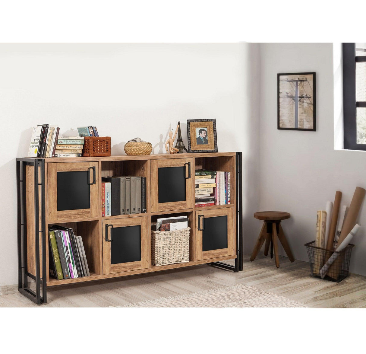 Set de mobilier de birou Birou Takim 16, Stejar, 2 piese