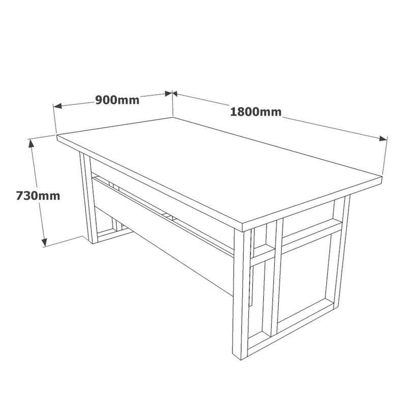 Set de mobilier de birou Heart, Nuc, 2 piese, Birou - masa
