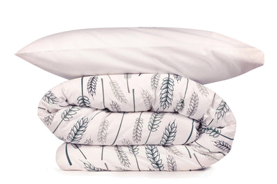 Set Lenjerie de pat double, 100% Bumbac Ranforce, Alb, 220x200 cm, detaliu produs