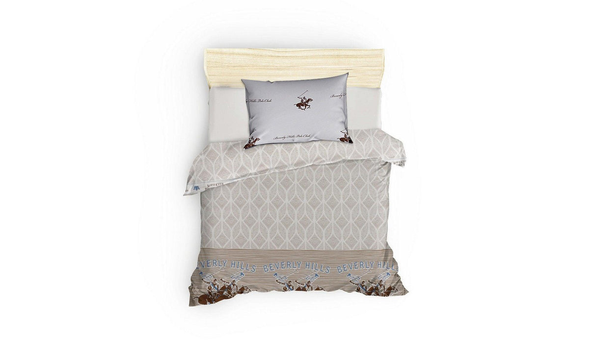 Set Lenjerie de pat double, Bej, 220 x 160 cm,100% Bumbac Ranforce