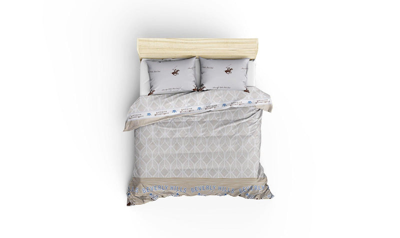 Set Lenjerie de pat double, Bej, 220 x 200 cm,100% Bumbac Ranforce