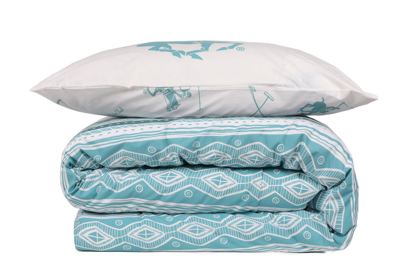 Set Lenjerie de pat double, 100% Bumbac Ranforce, Verde, 220x160 cm, detaliu produs