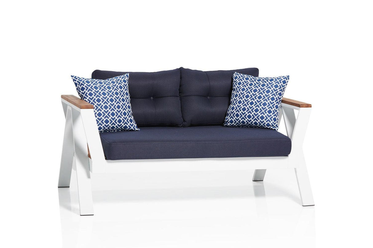 Set lounge de grădină, Albastru inchis, 152x77x94 cm