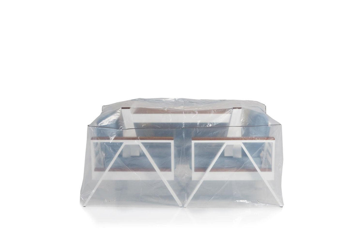 Set lounge de grădină, Albastru inchis, 152x77x94 cm