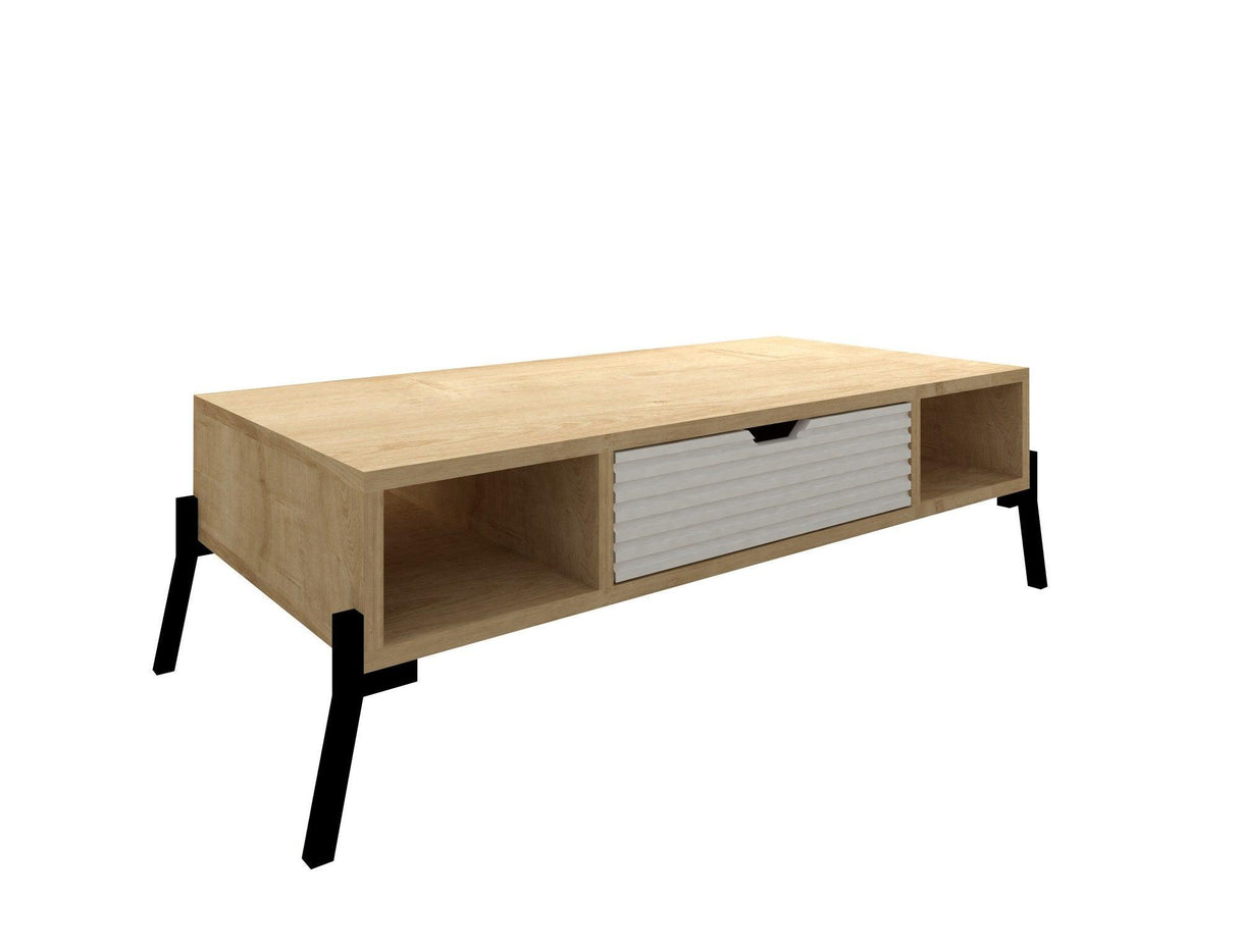 Set Mobila Sufragerie Siena, Stejar, 3 piese, Comoda Tv - Biblioteca - Masuta de Cafea