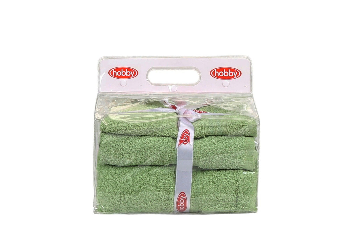 Set prosoape (3 bucăți), Verde, 50x30 cm