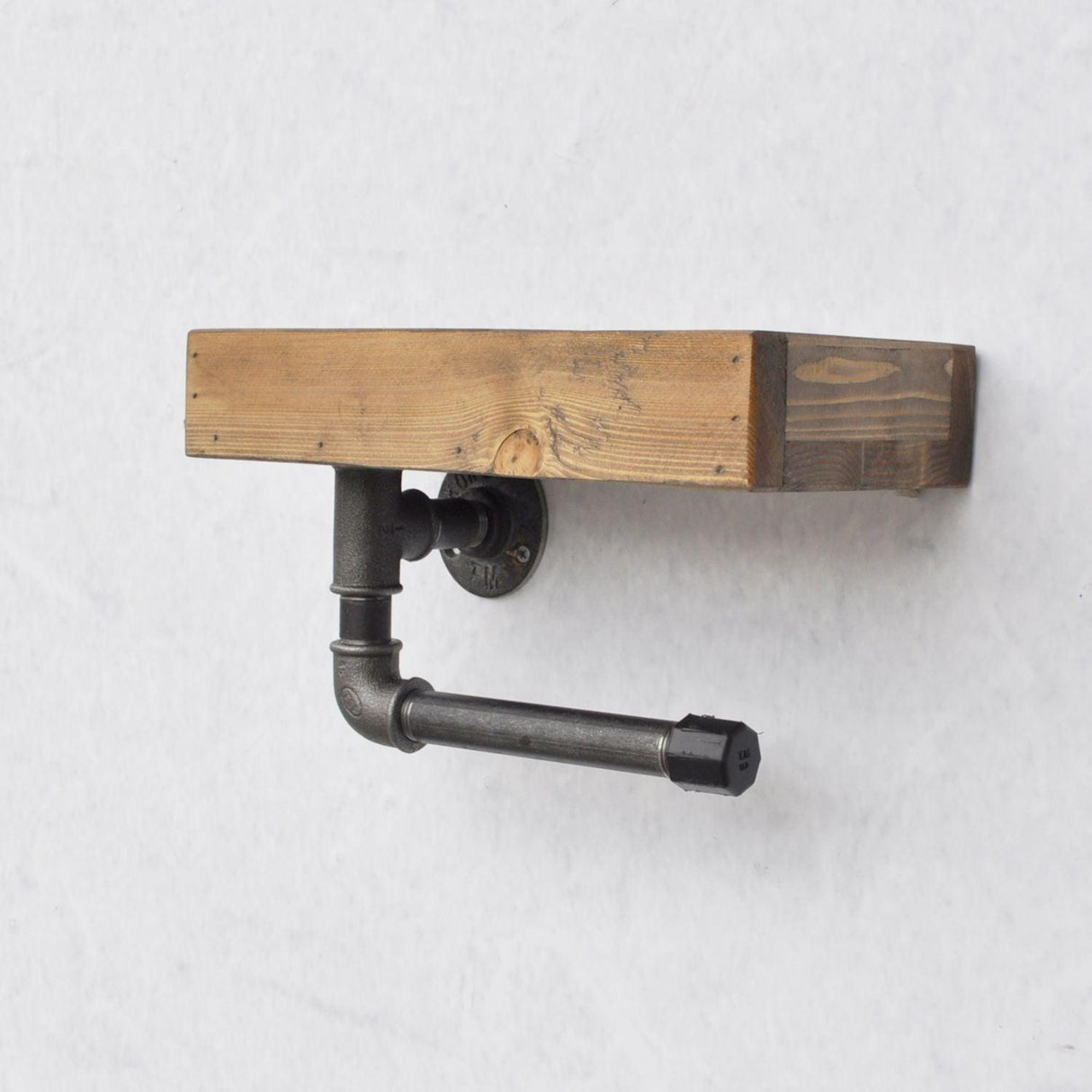 Suport Hârtie Igienică cu Raft pentru telefon, Nuc, 28 x 16 x 14 cm