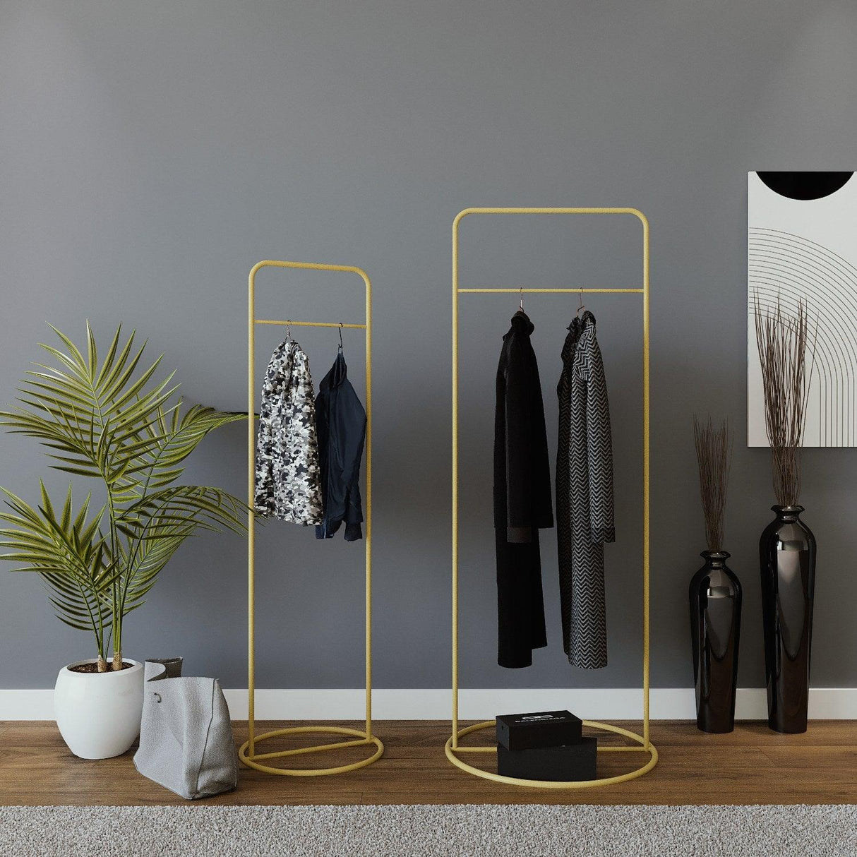 Suport Oberhausen Dublu cu Umerase, Aur, 46 X 140 X 34 Cm