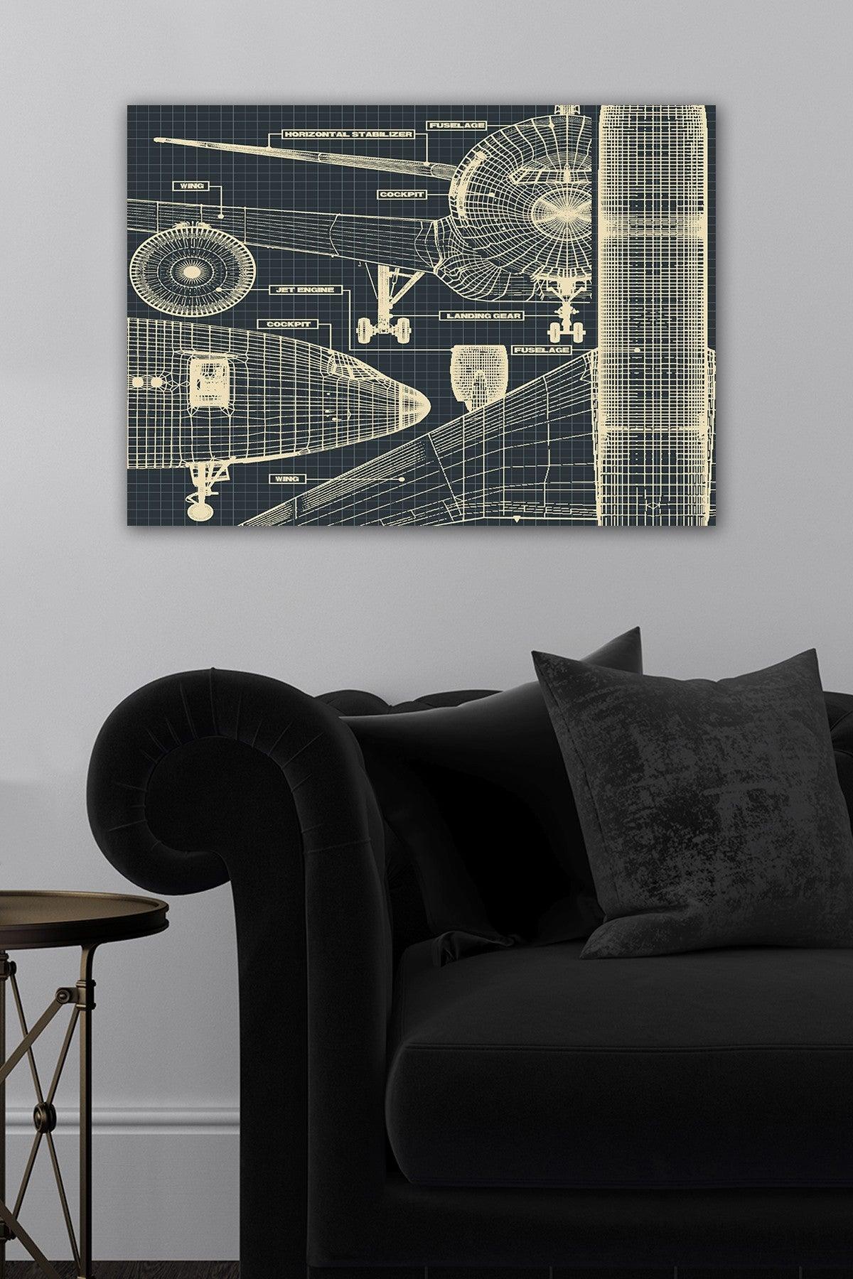 Tablou Canvas Avion, Multicolor, 70 x 50 cm