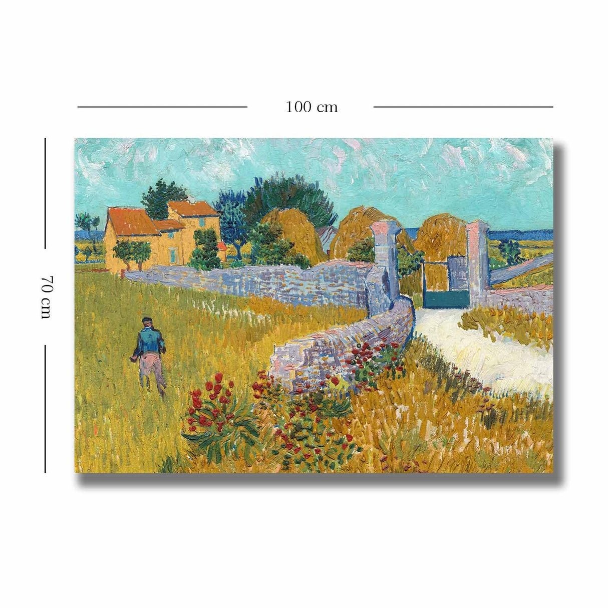 Tablou Canvas Casa de Vacanta, Multicolor, 100 x 70 cm