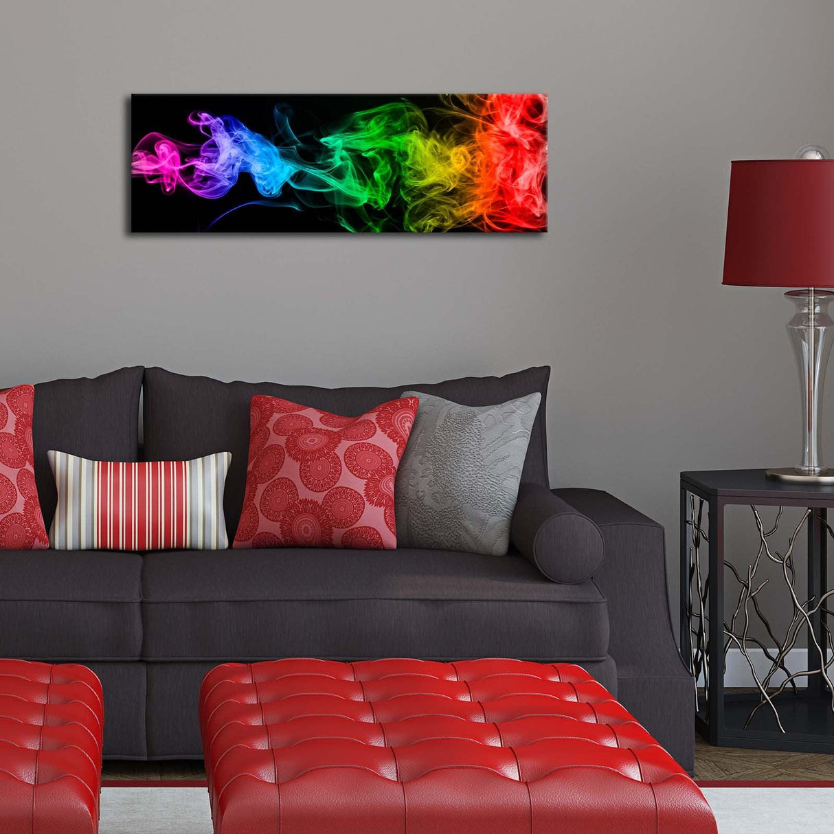 Tablou Canvas cu Led Pride fara priza, Multicolor, 90x30 cm