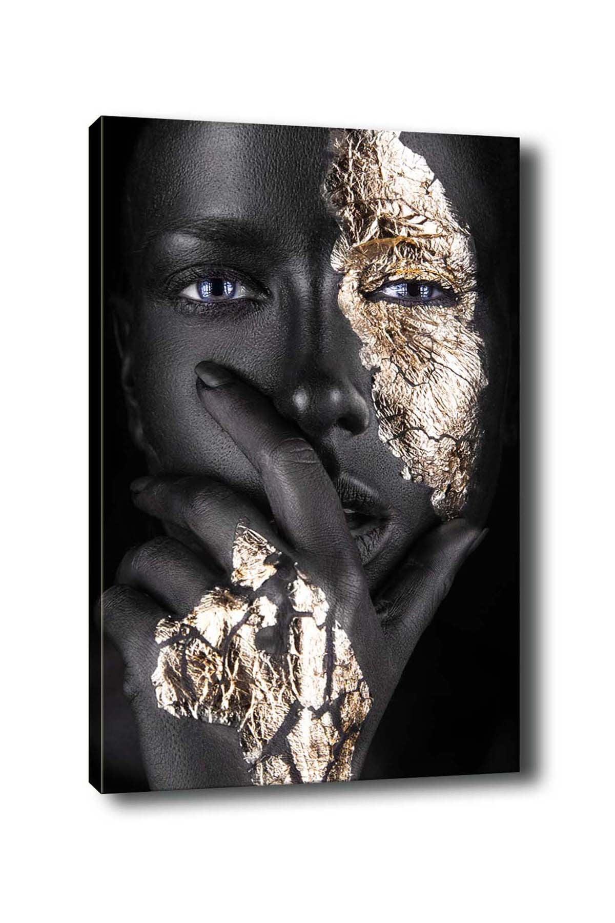 Tablou Canvas Femeie Afracian, Multicolor, 70 x 50 cm