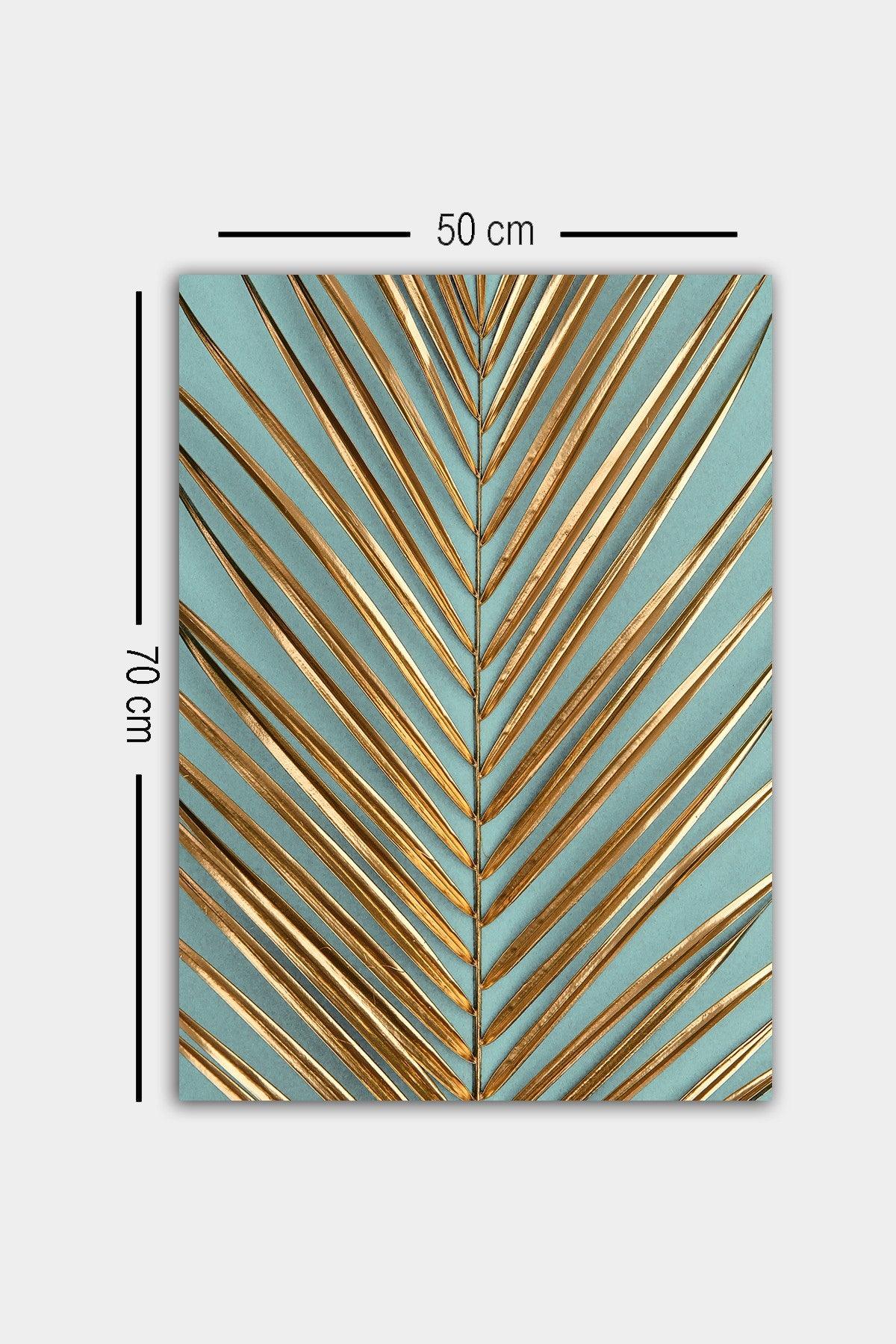 Tablou Canvas Frunze Auriu, Multicolor, 70 x 50 cm