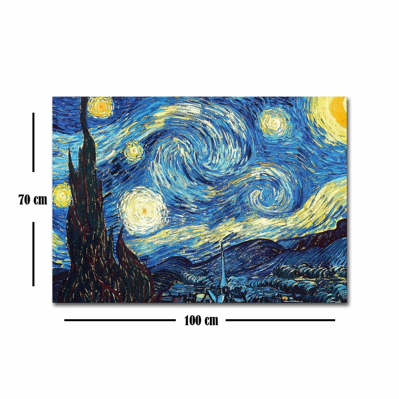 Tablou Canvas Van Gogh Noapte instelata, Multicolor, 100 x 70 cm