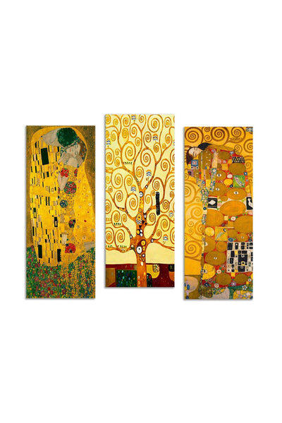 Tablou MDF (3 bucăți) Marvellous, Galben, 50x70 cm