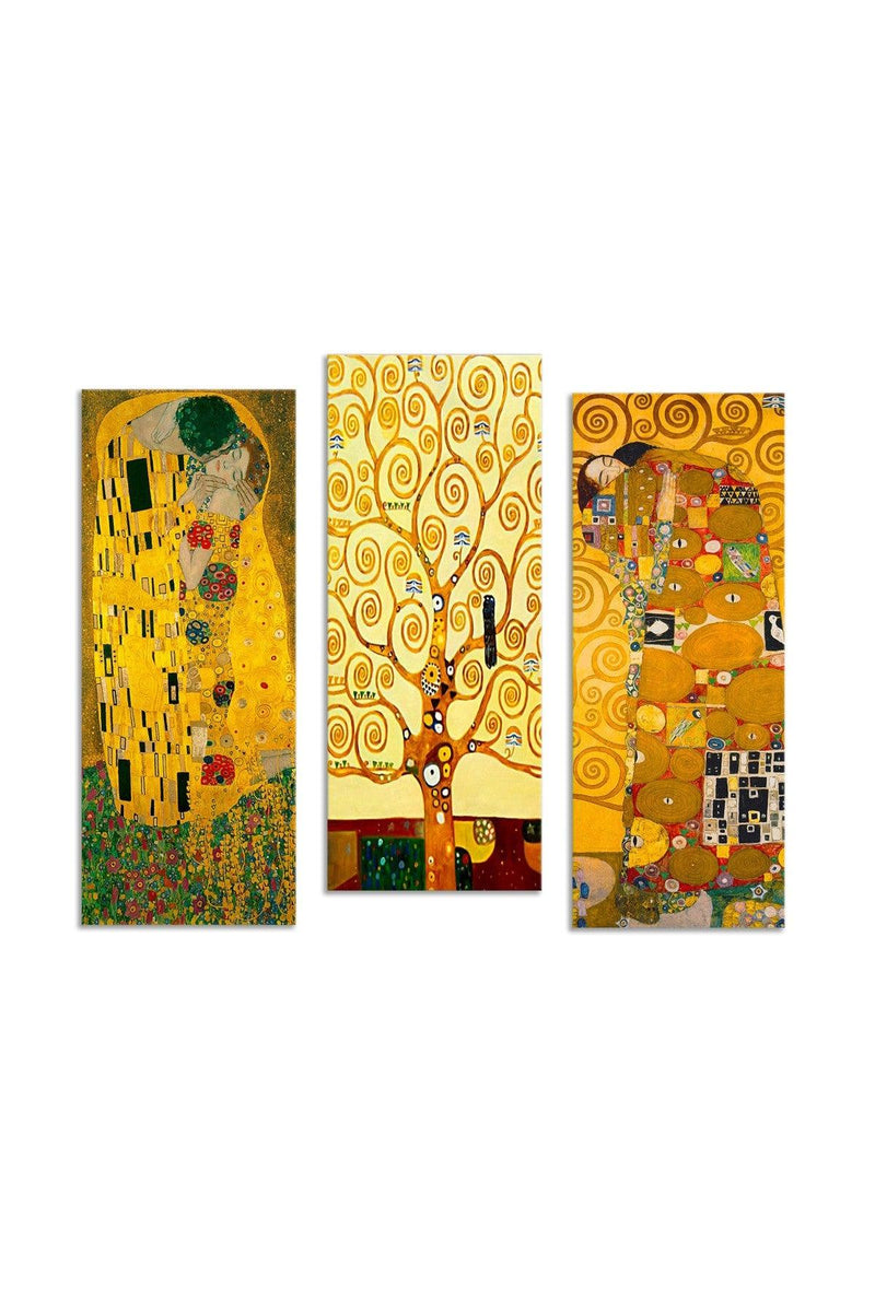 Tablou MDF (3 bucăți) Marvellous, Galben, 50x70 cm