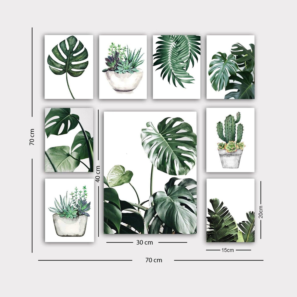 Tablou MDF (9 bucăți) 9MDF08YS, Multicolor, 40x30 cm