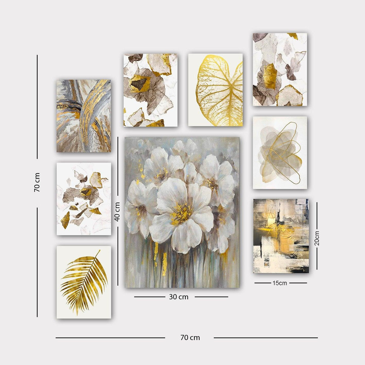 Tablou MDF (9 bucăți) Lulu, Multicolor, 40x30 cm