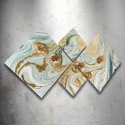 Tablou MDF Iluzion, Multicolor, 115x60 cm, 4 bucati