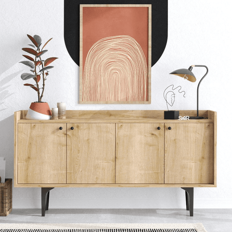 Masă consolă modernă folosită într-un decor interior luminos