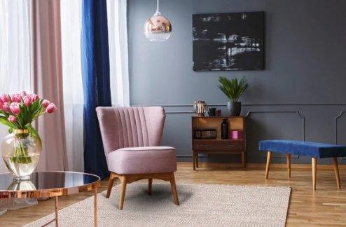 Covor modern integrat într-un living luminos și confortabil