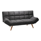 Canapea extensibila 3 locuri Freddo, stofa antracit, 181x81x86 cm