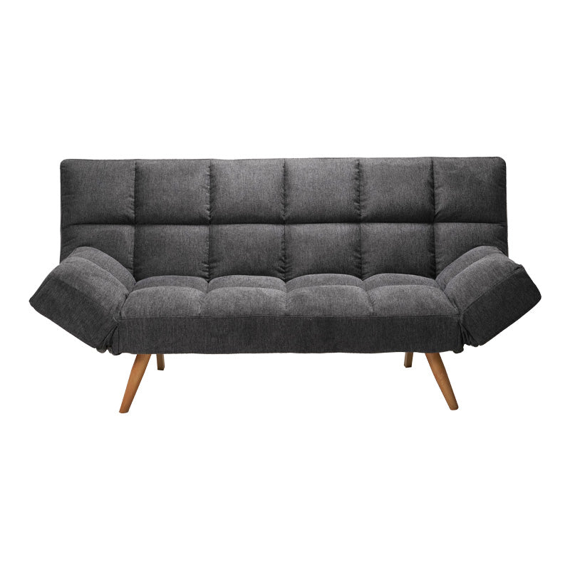 Canapea extensibila 3 locuri Freddo, stofa antracit, 181x81x86 cm