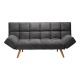 Canapea extensibila 3 locuri Freddo, stofa antracit, 181x81x86 cm