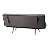 Canapea extensibila 3 locuri Freddo, stofa antracit, 181x81x86 cm