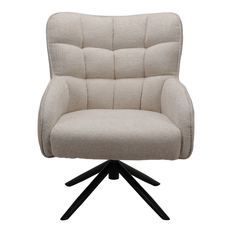 Fotoliu rotativ cu funcție Fremilia , Stil Modern, Material Țesătură Gri-Bej, Dimensiuni 75x80x94cm