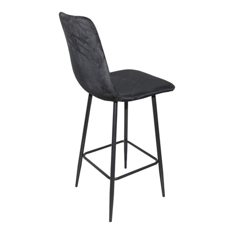 Scaun de bar cu functie de rotire, tesatura neagra, 43x55x114 cm